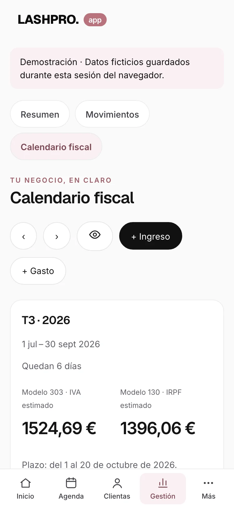 Calendario fiscal (datos ficticios)